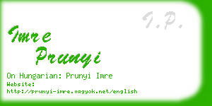 imre prunyi business card
